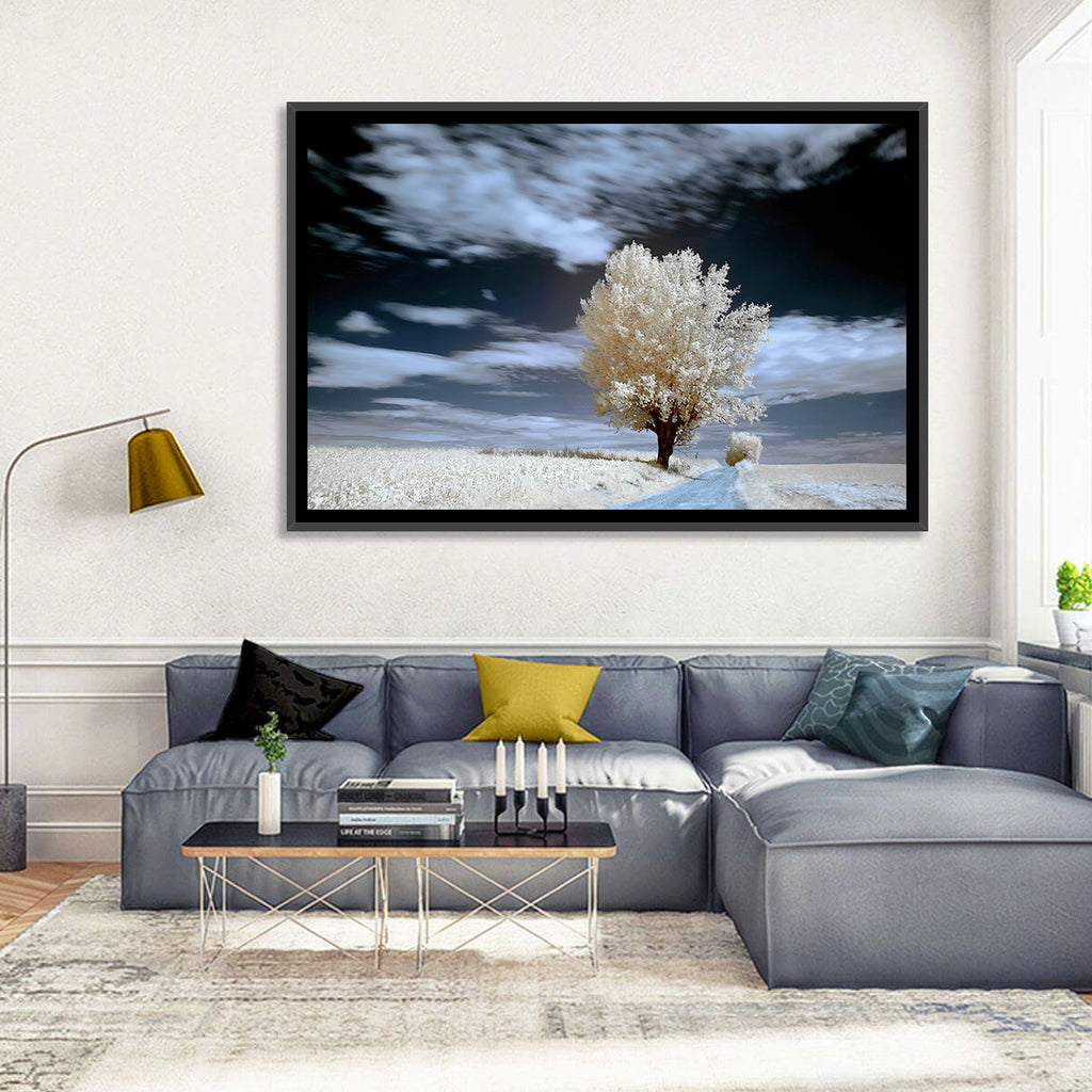 Infrared Winter Willow Tree Wall Art