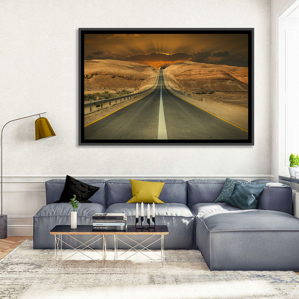 Negev Road at Sunset Wall Art in a room, landscape