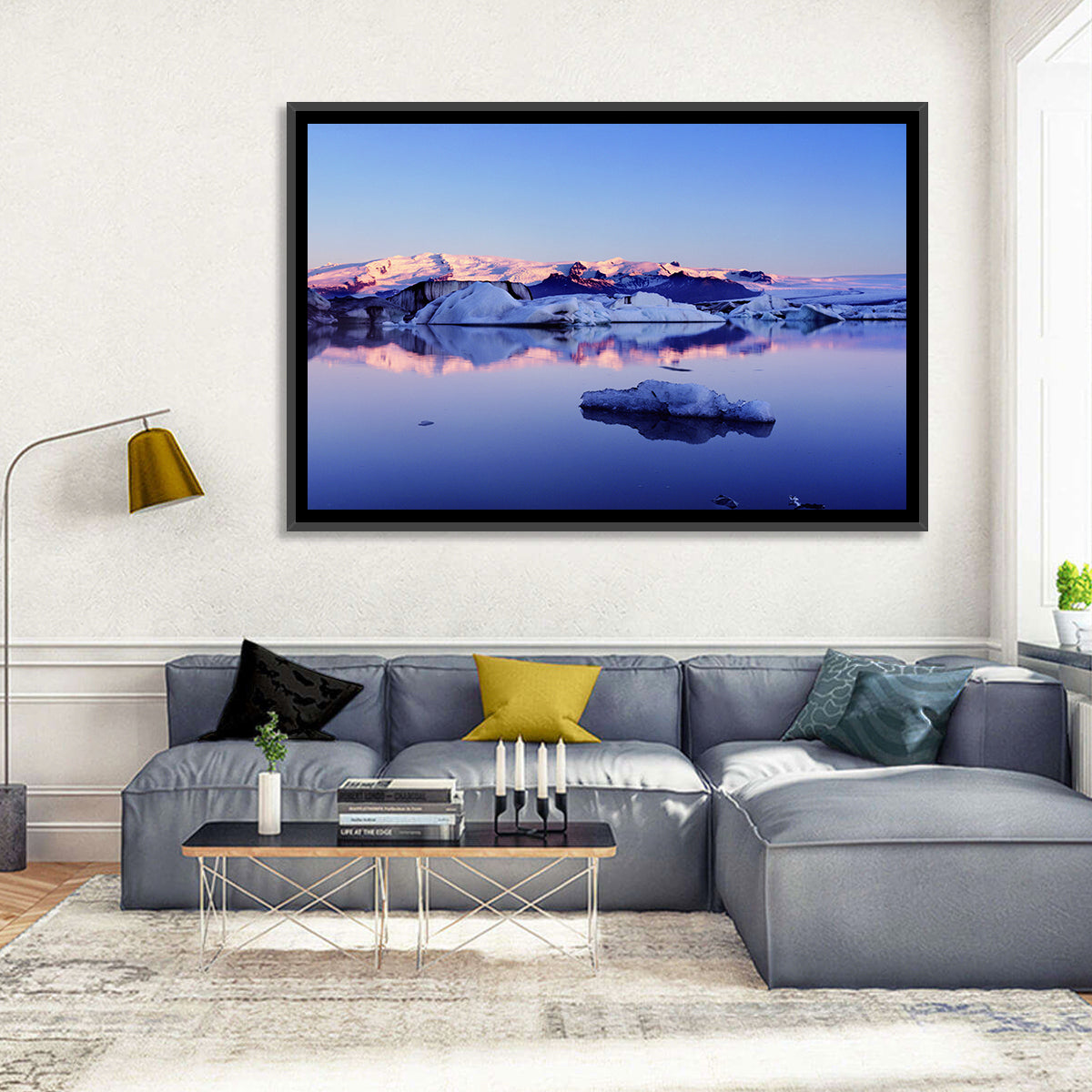 Jokulsarlon Glacier Lagoon Wall Art in a room, landscape
