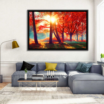 Autumn Park Sunrise Wall Art