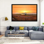 Indiana Farm Field at Golden Hour Wall Art