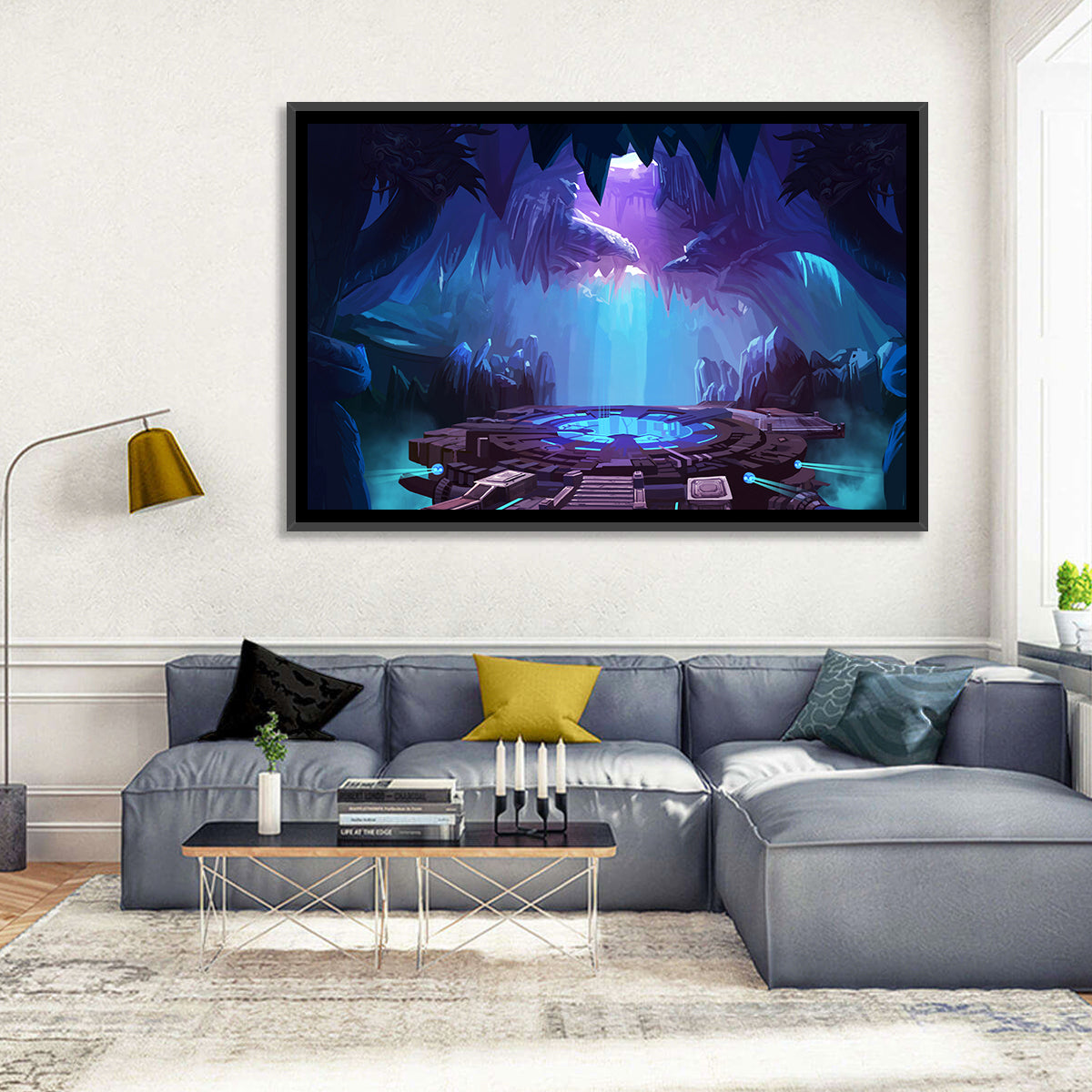 Alien Cave with Glowing Portal Wall Art