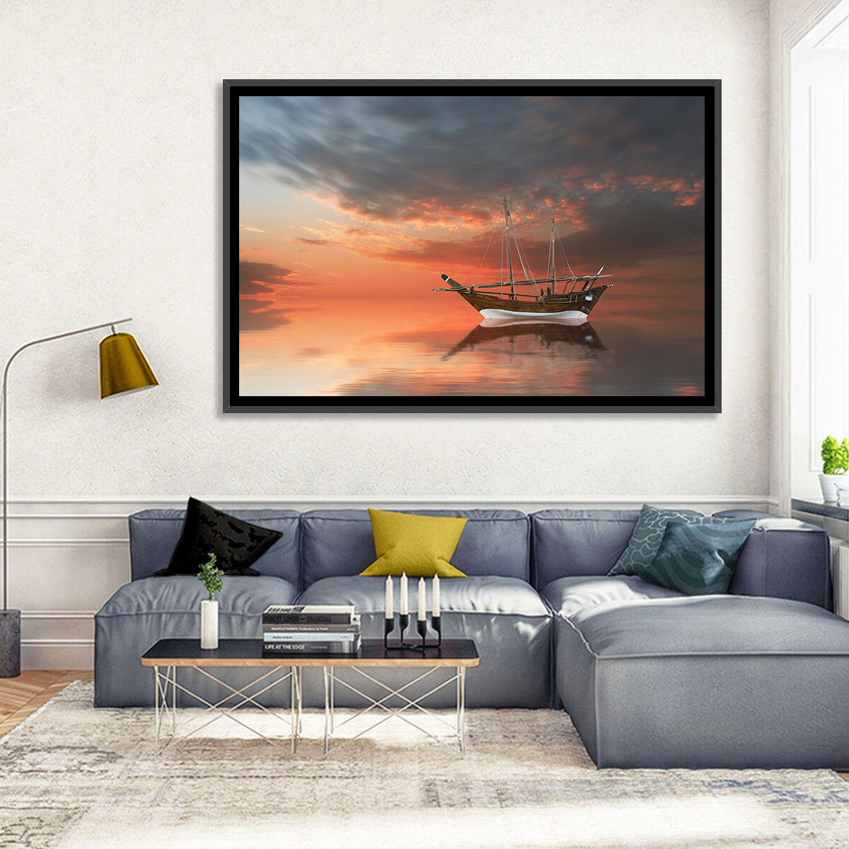 Dhow at Sunset Wall Art
