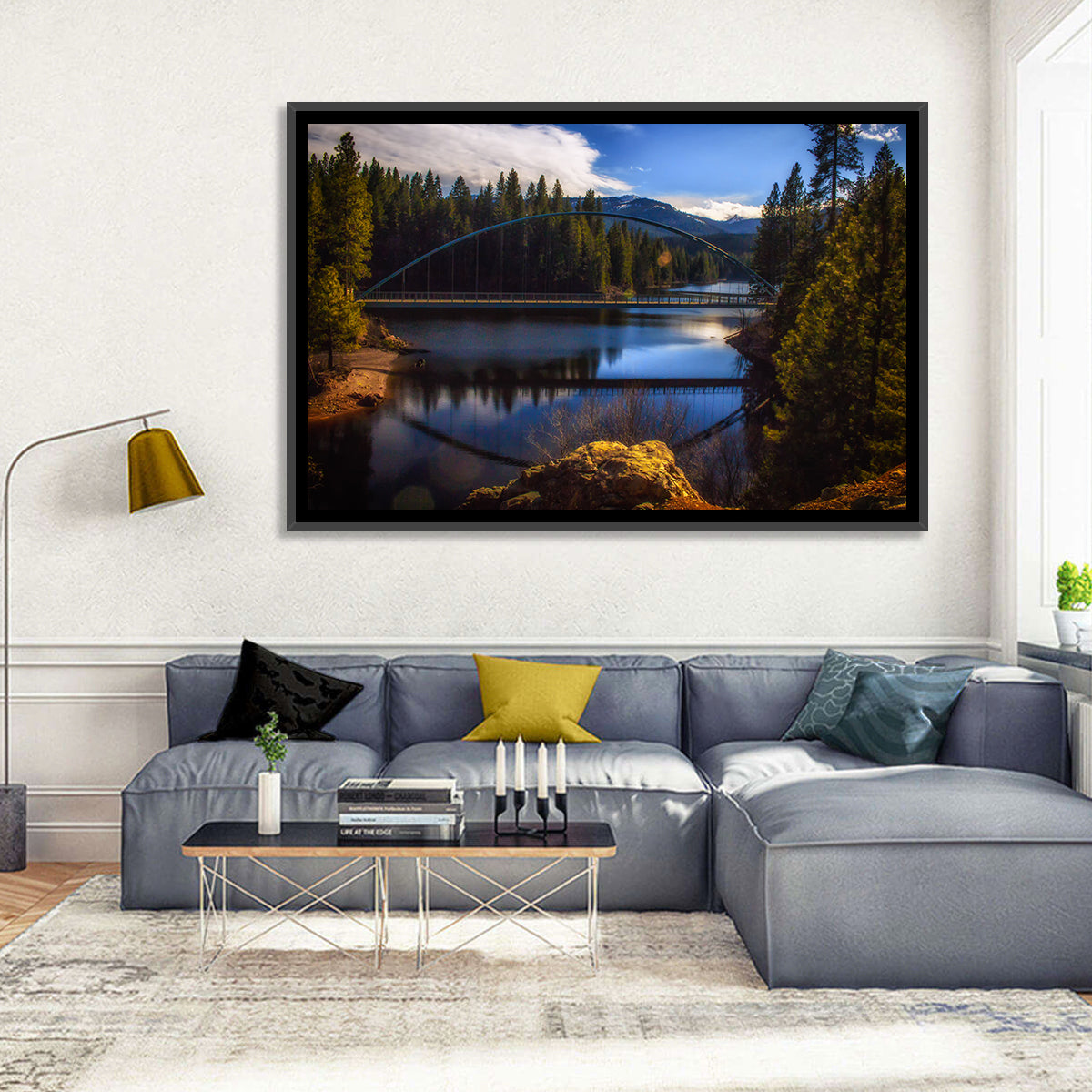 Wagon Creek Bridge Wall Art in a room, landscape