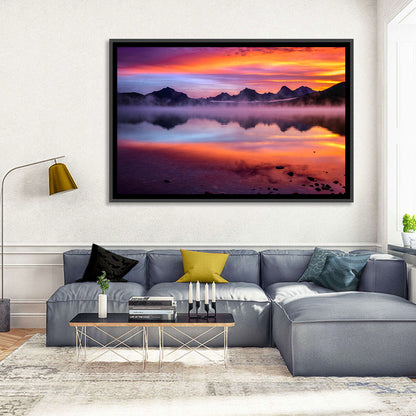 Lake Mcdonald Misty Sunset Wall Art