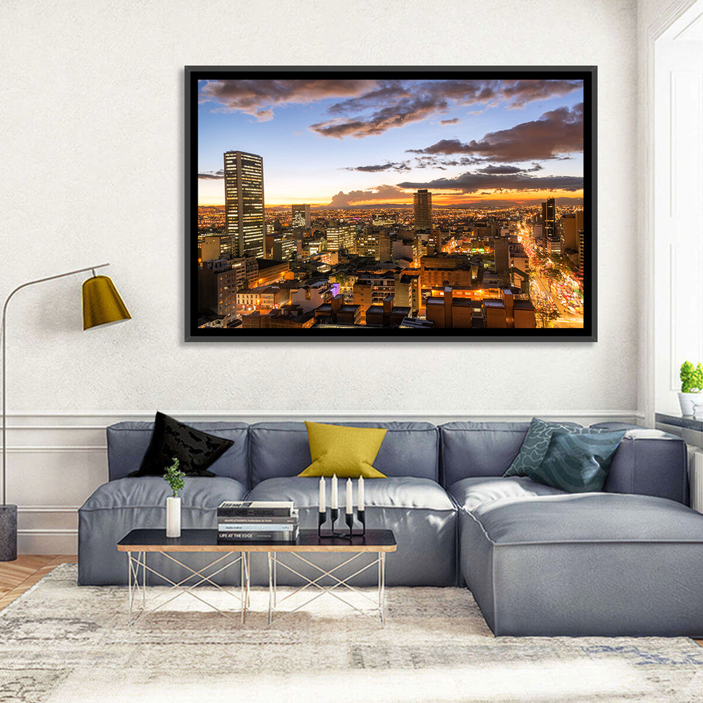 Bogota Twilight Cityscape Wall Art