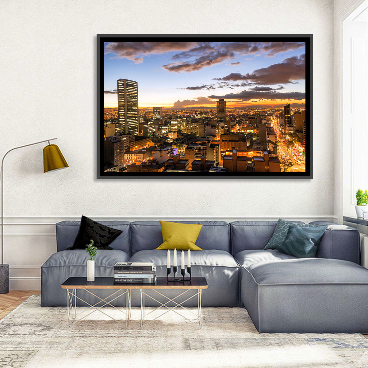 Bogota Twilight Cityscape Wall Art