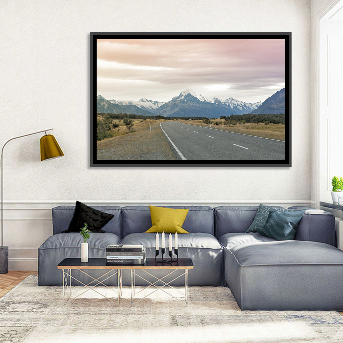 Road to Mount Cook Wall Art in a room, landscape
