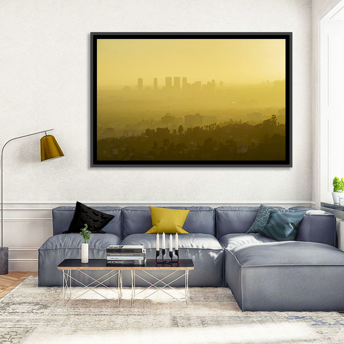Westwood Los Angeles in Golden Haze Wall Art in a room, landscape