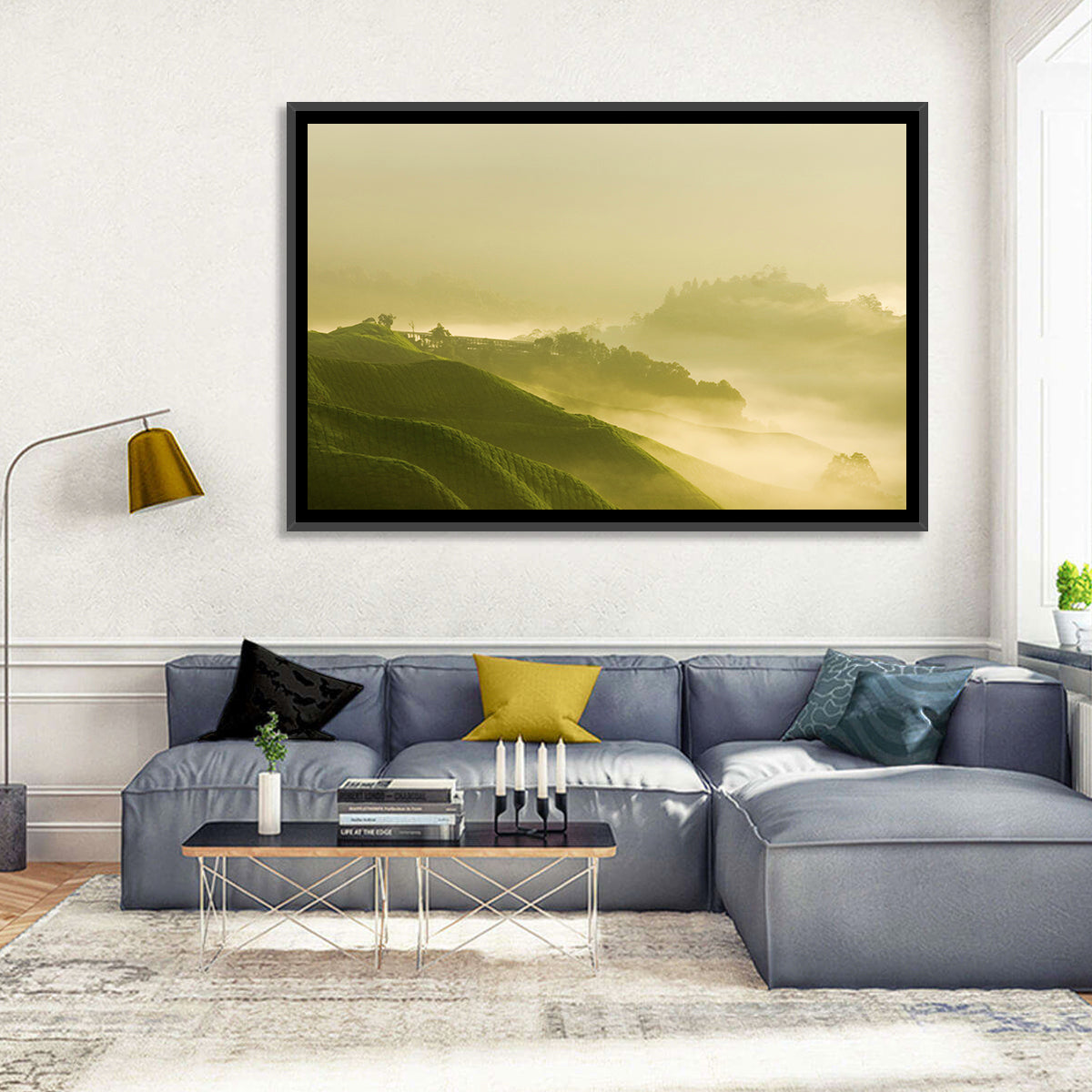 Tea Plantation Morning Mist Wall Art