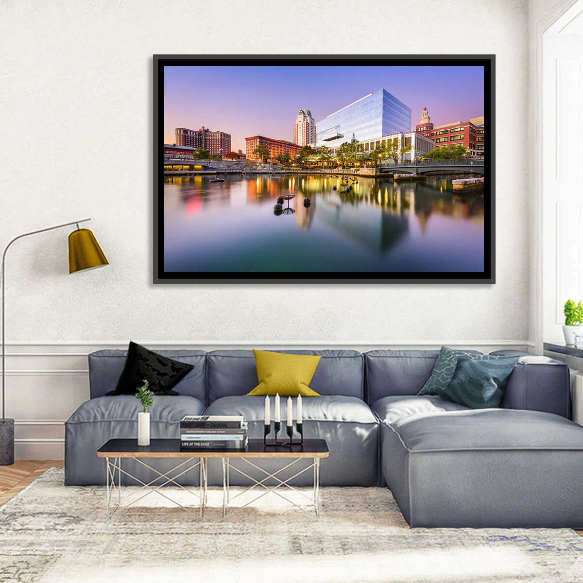 Providence River Skyline at Twilight Wall Art