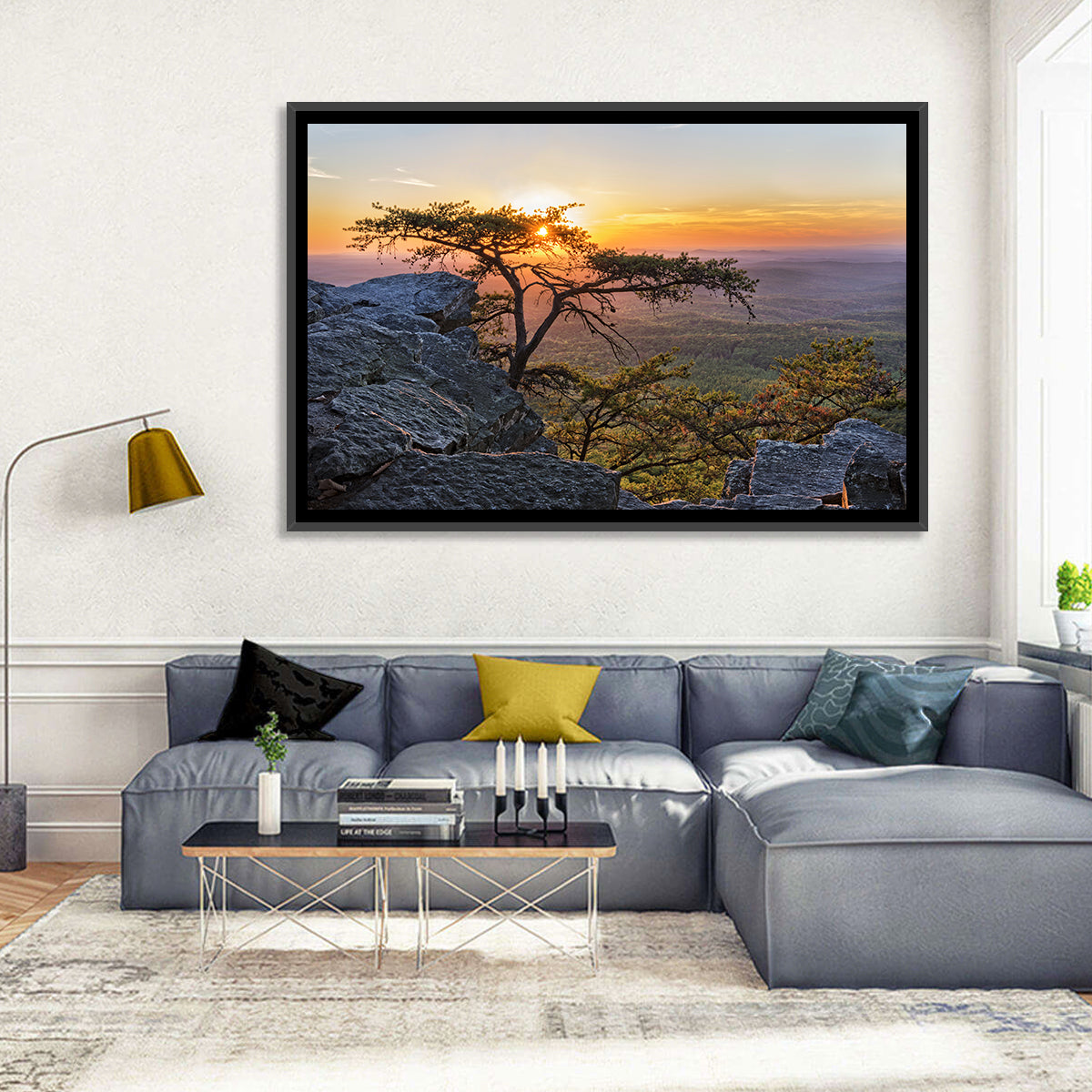 Cheaha State Park Sunset Over Pulpit Rock Wall Art in a room, landscape