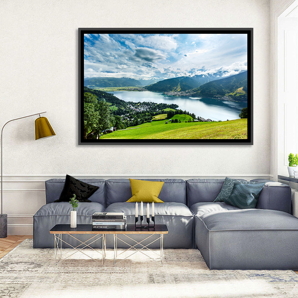 Zell Am See Panorama Wall Art in a room, landscape