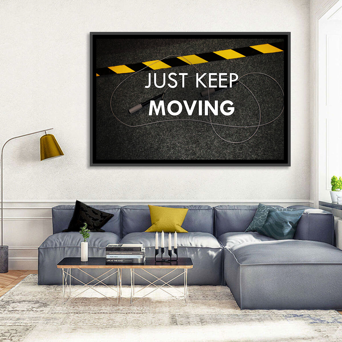 Just Keep Moving Jump Rope Quote Wall Art