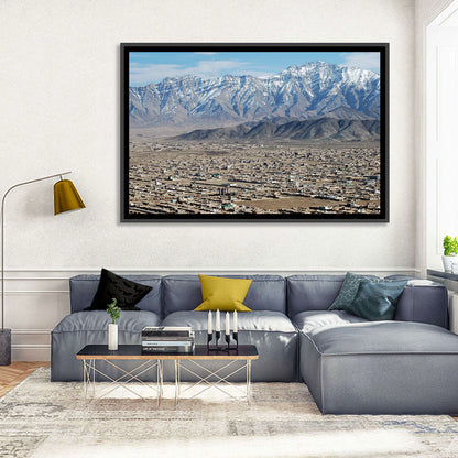 Kabul from Above with Snow-capped Mountains Wall Art