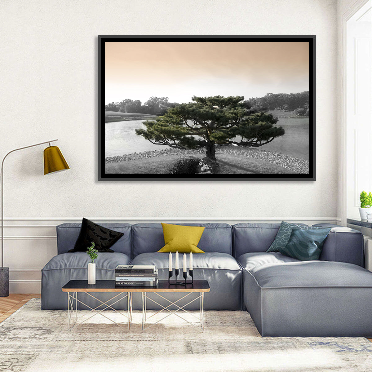 Bonsai Pine in Japanese Garden Wall Art