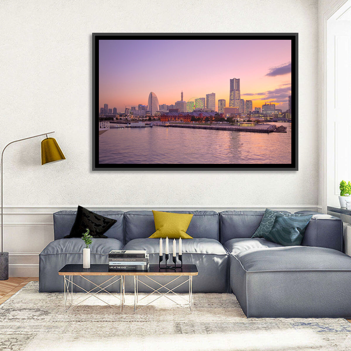 Yokohama Harbor Twilight Wall Art