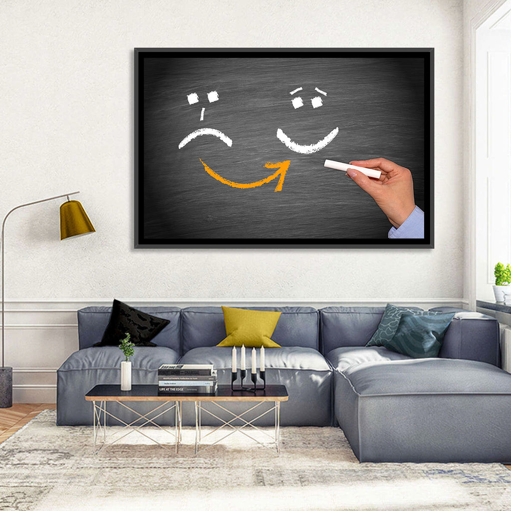 Chalkboard Mood Shift Smiley Arrow Wall Art