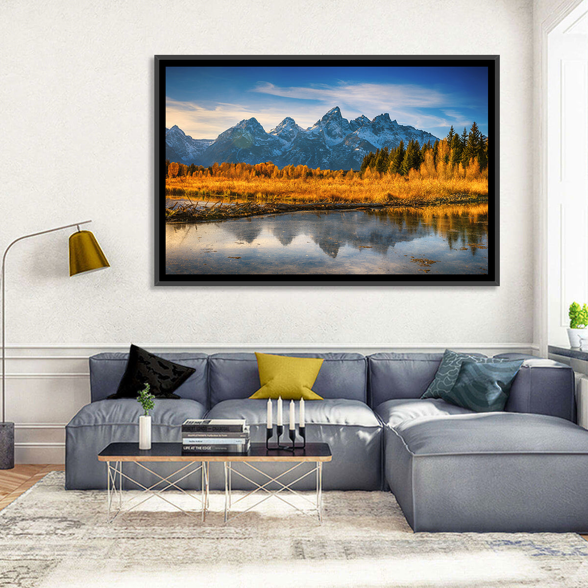 Grand Tetons Golden Reflection Wall Art