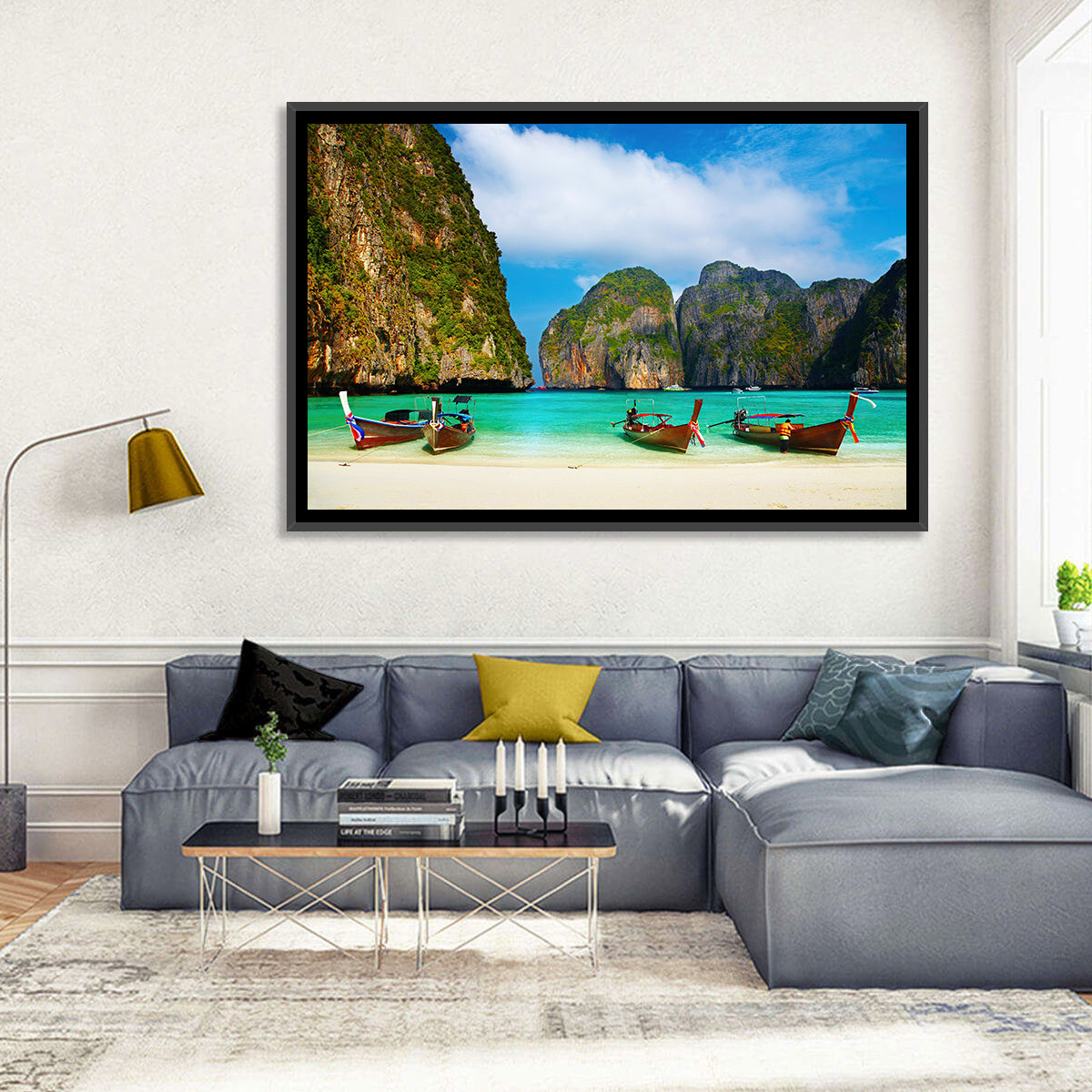 Maya Bay Long-tail Boats Wall Art
