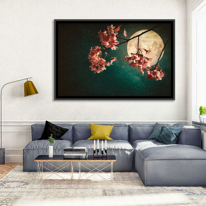 Moonlit Sakura Blossoms Wall Art