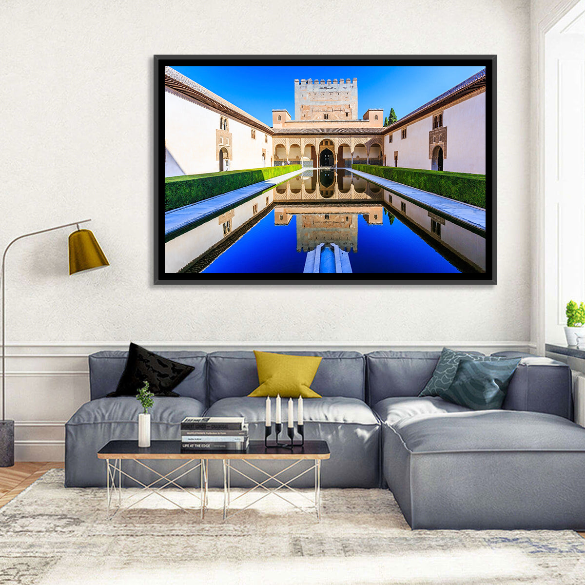 Court of the Myrtles, Alhambra Granada Wall Art in a room, landscape