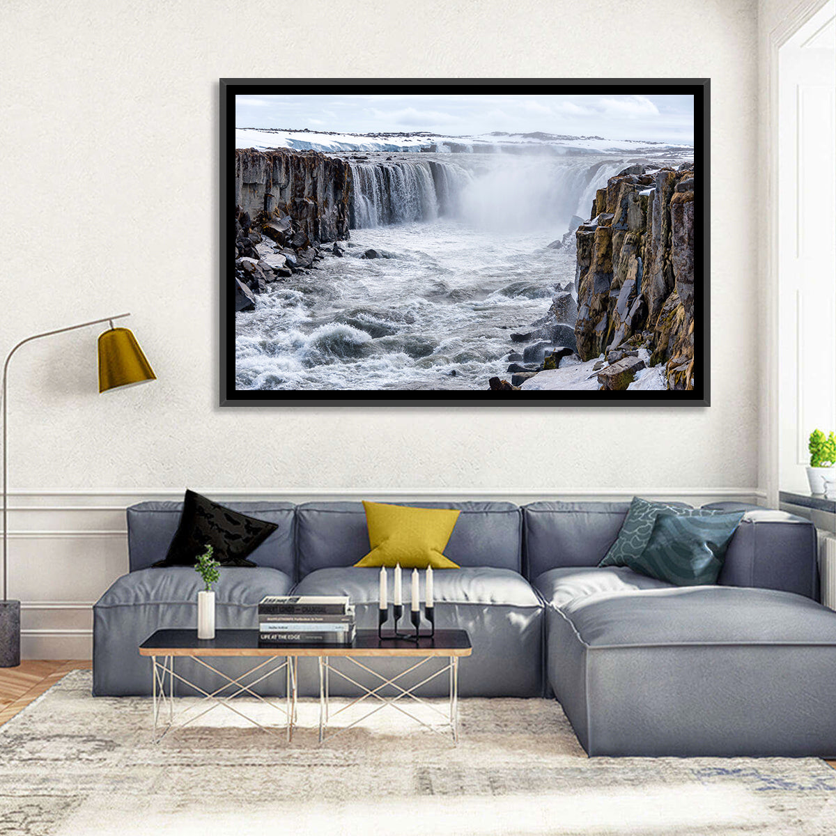 Selfoss Waterfall, Iceland Wall Art in a room, landscape