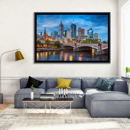 Melbourne Blue Hour Skyline Wall Art