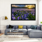 Texas Bluebonnet Field at Sunset Wall Art