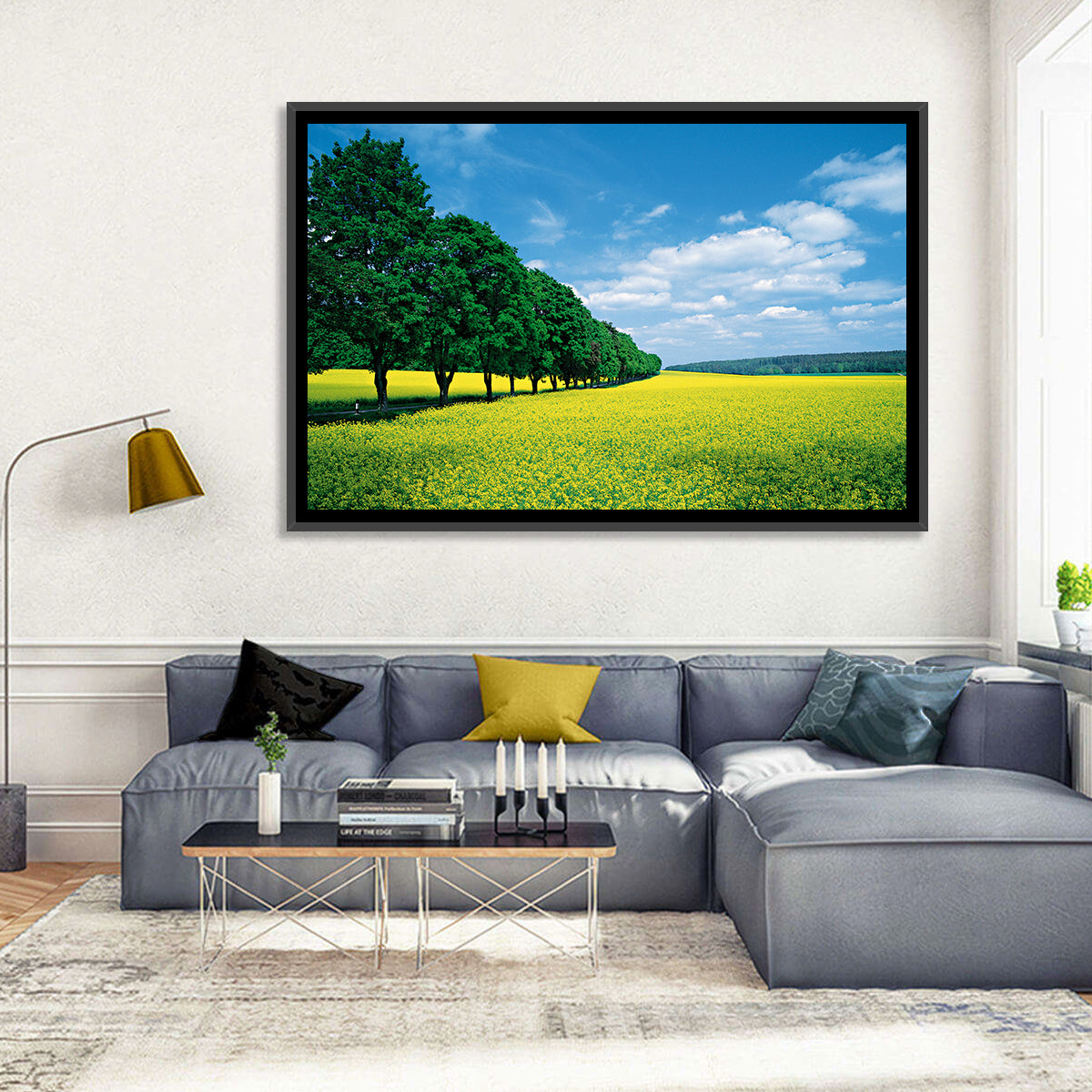 Spring Field of Yellow Flowers Wall Art