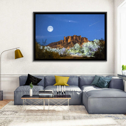 Moonlit Superstition Mountains Arizona Wall Art