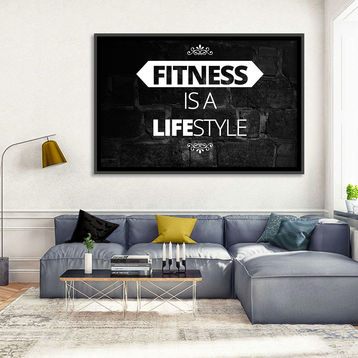 Fitness Is a Lifestyle Brick Quote Wall Art