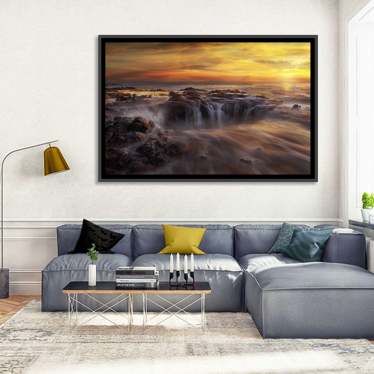 Thors Well at Cooks Chasm Sunset Wall Art in a room, landscape