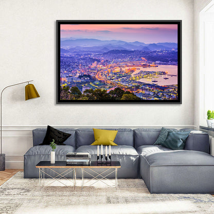 Sasebo Downtown Twilight Harbor Wall Art