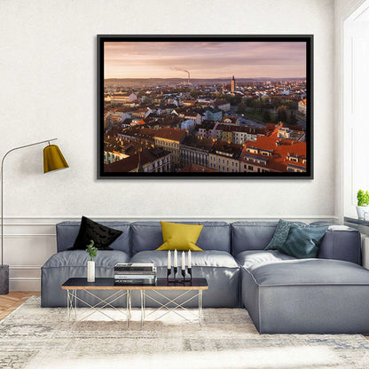 Red Tiled Rooftops at Golden Hour Wall Art