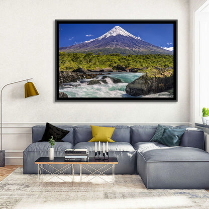 Osorno Volcano Over Petrohue Rapids Wall Art