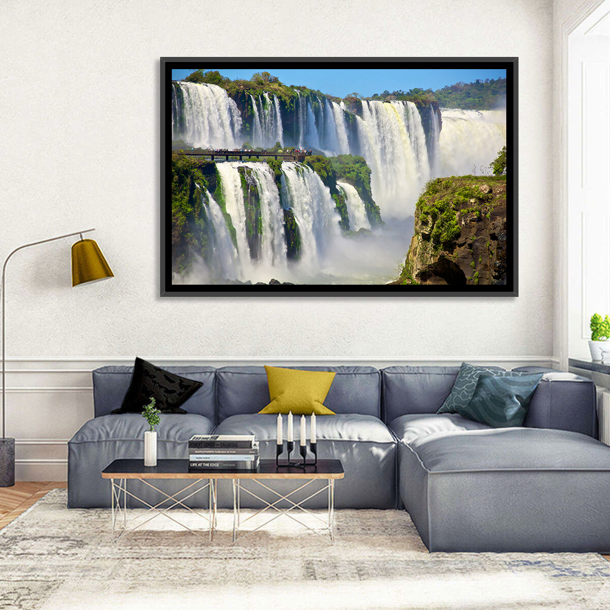 Iguazu Falls Observation Walkway Wall Art in a room, landscape