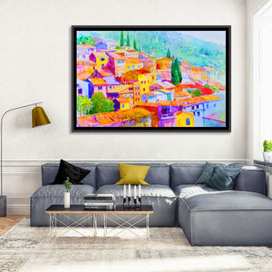 Hilly Village Abstract Wall Art