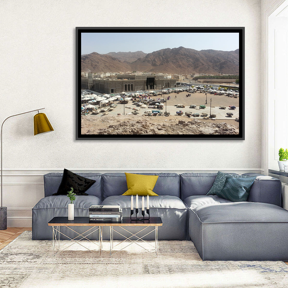 Mount Uhud Medina View Wall Art in a room, landscape