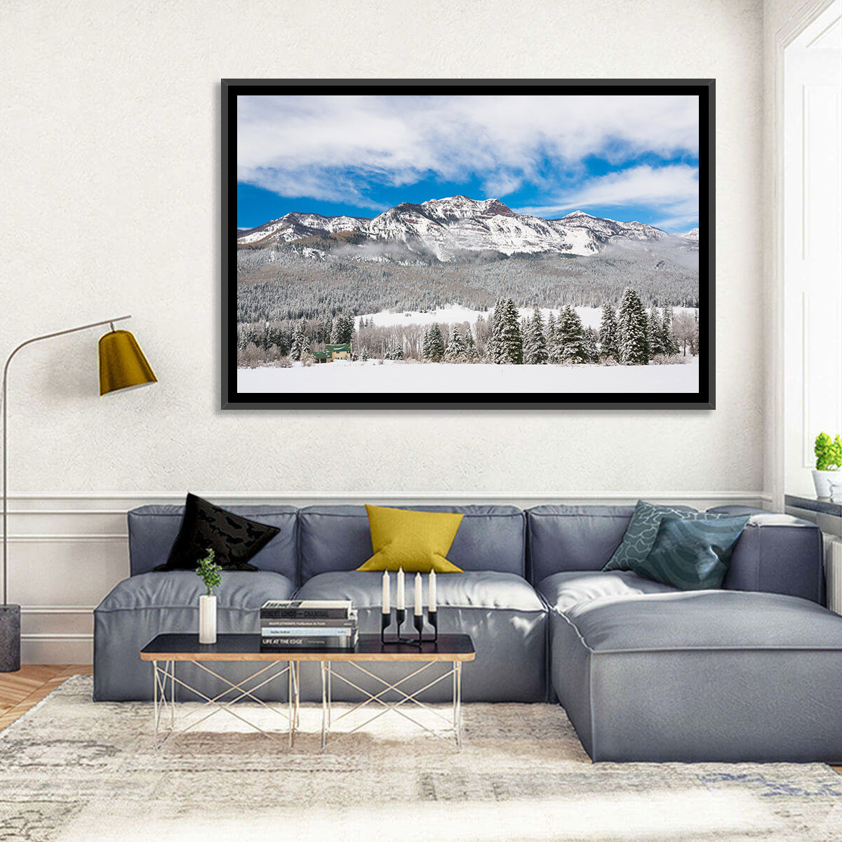Colorado Snowy Mountain Cabin Wall Art