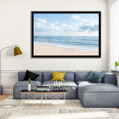 Minimalist Sandy Beach and Gentle Waves Wall Art