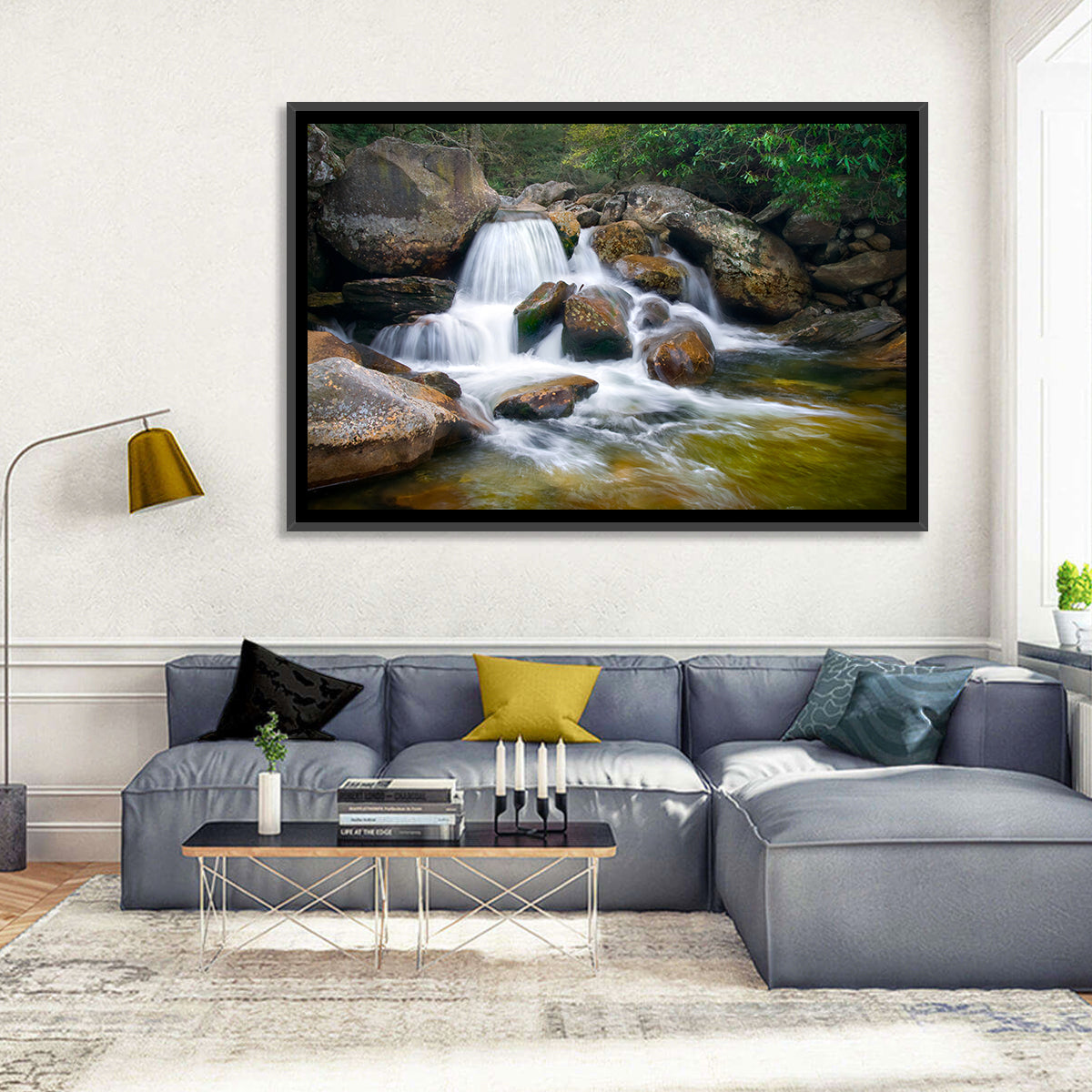 Blue Ridge Mossy Waterfall Wall Art