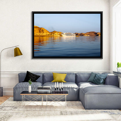 Lake Nasser Cruise Ship at Golden Hour Wall Art