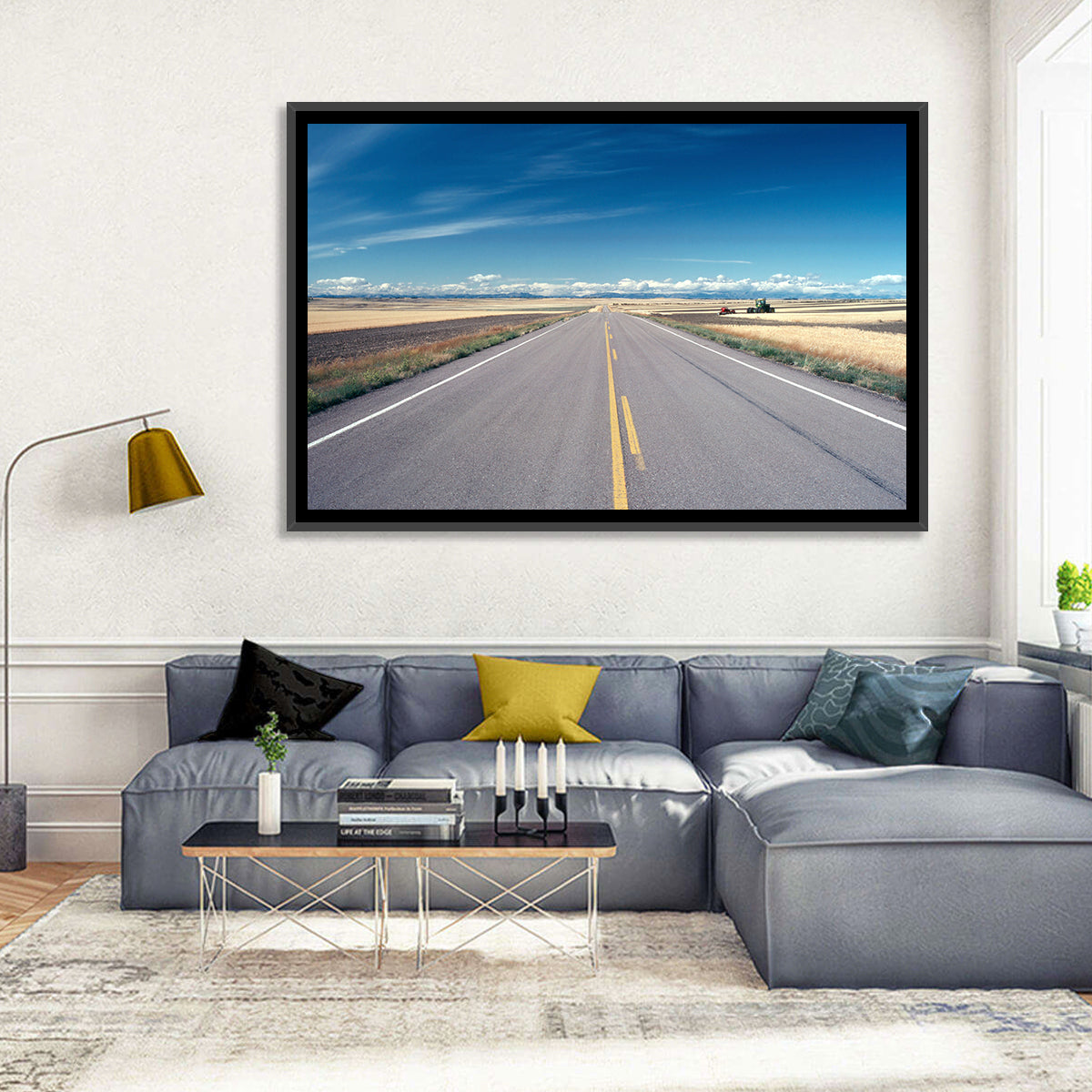 Infinite Road, Montana Wall Art in a room, landscape