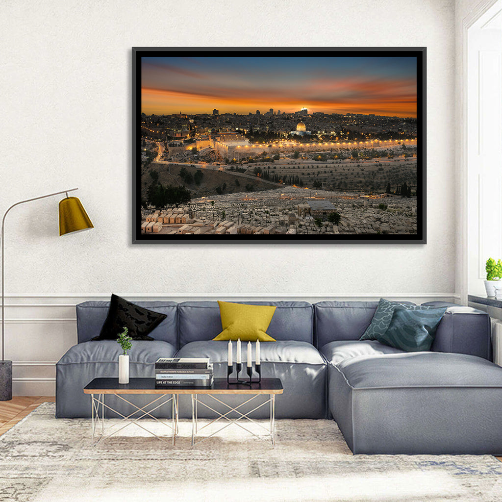 Jerusalem Sunset Over Temple Mount Wall Art