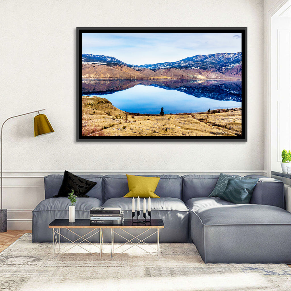 Kamloops Lake Sunset with Snow Capped Peaks Wall Art