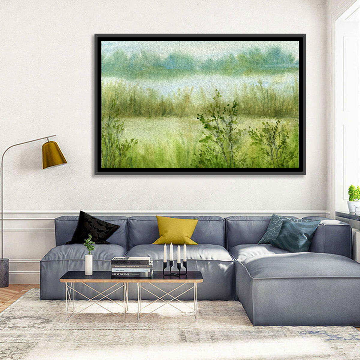 Foggy River Abstract Wall Art