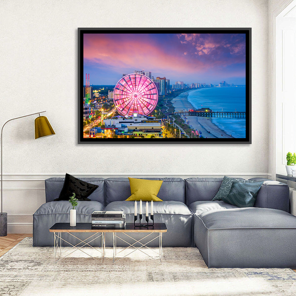 Myrtle Beach Skywheel at Twilight Wall Art in a room, landscape