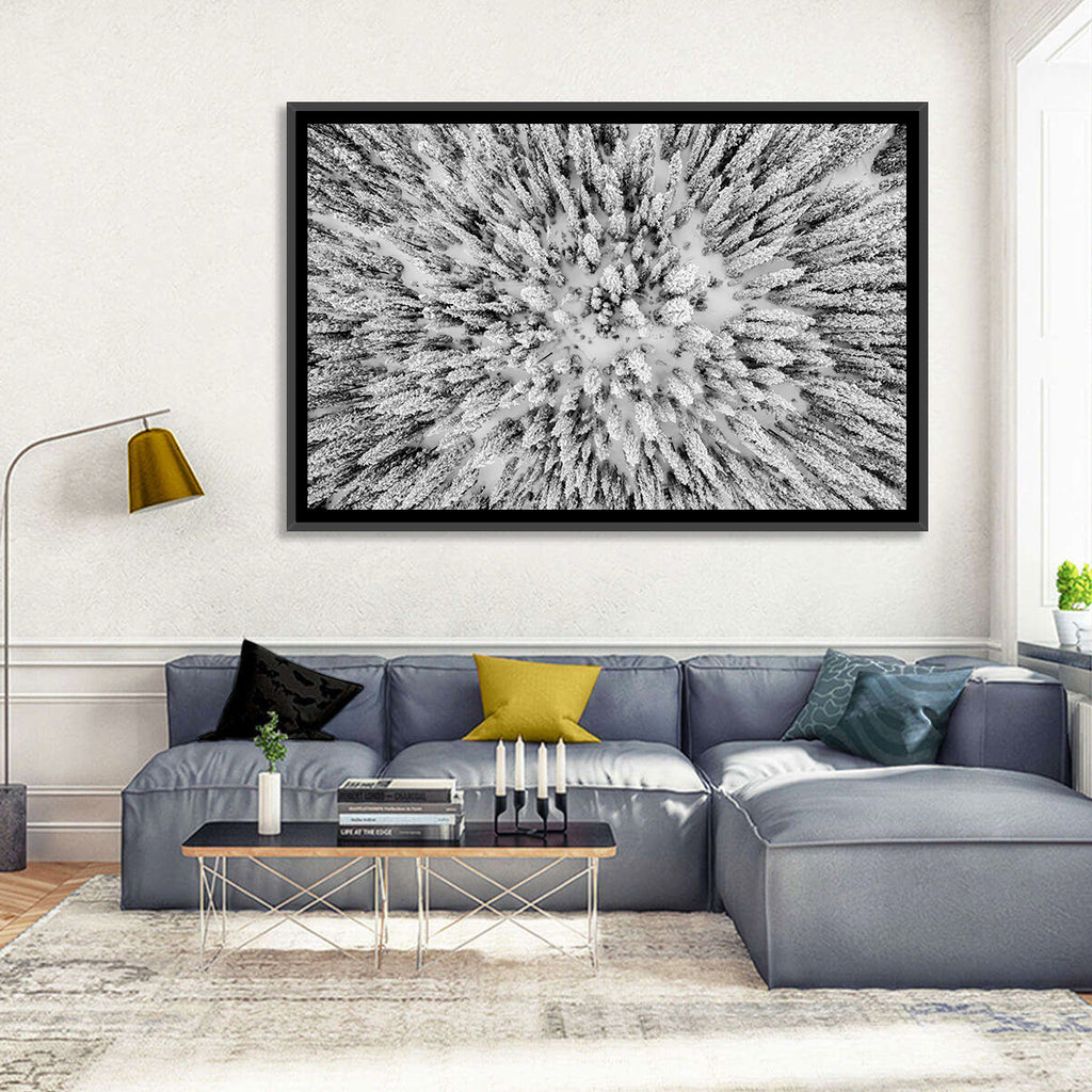 Snowy Aerial Forest Wall Art
