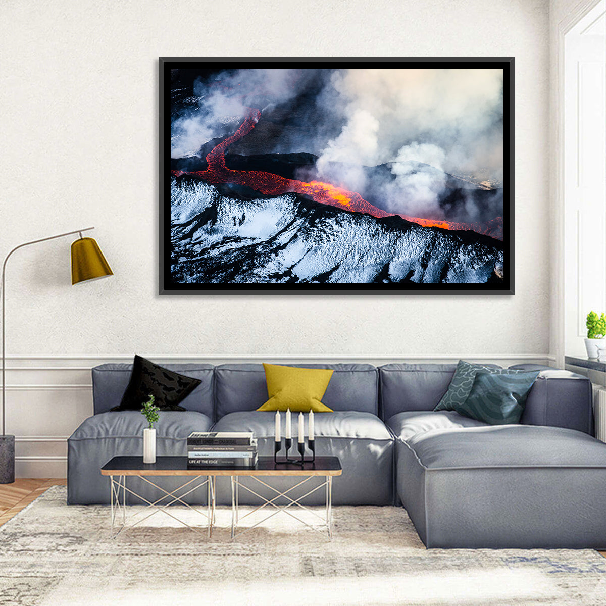 Snow-crusted Lava Flow Wall Art in a room, landscape